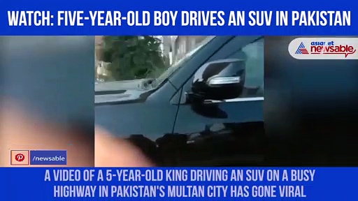 5-year-old drives SUV on a busy highway in Pakistan; Video goes viral
