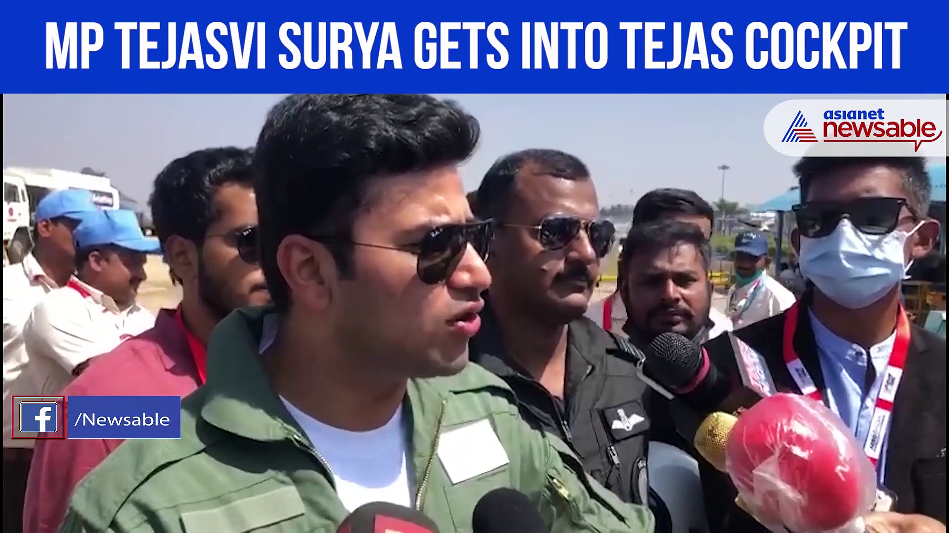 MP Tejasvi Surya makes a sortie on Tejas fighter jet