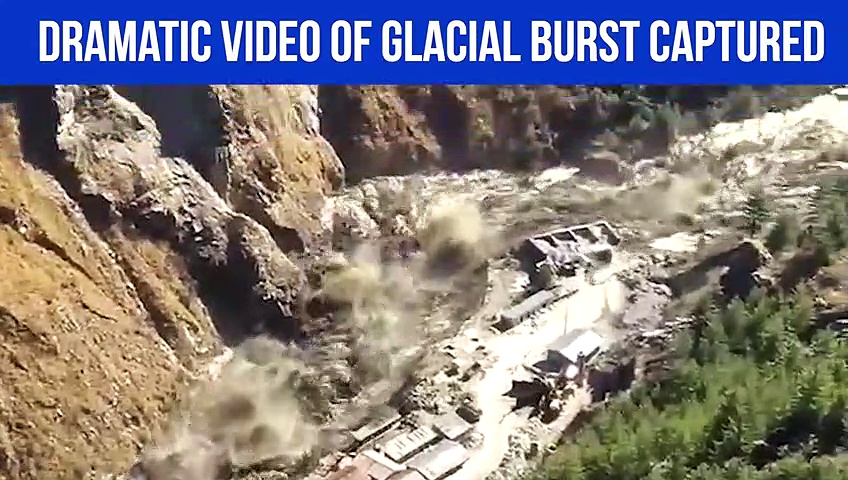 Uttarakhand: Dramatic video of glacial burst captured on cam, people alerted to move to higher places