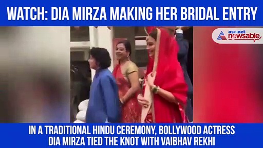 Dia Mirza makes bridal entry in red saree, video goes viral
