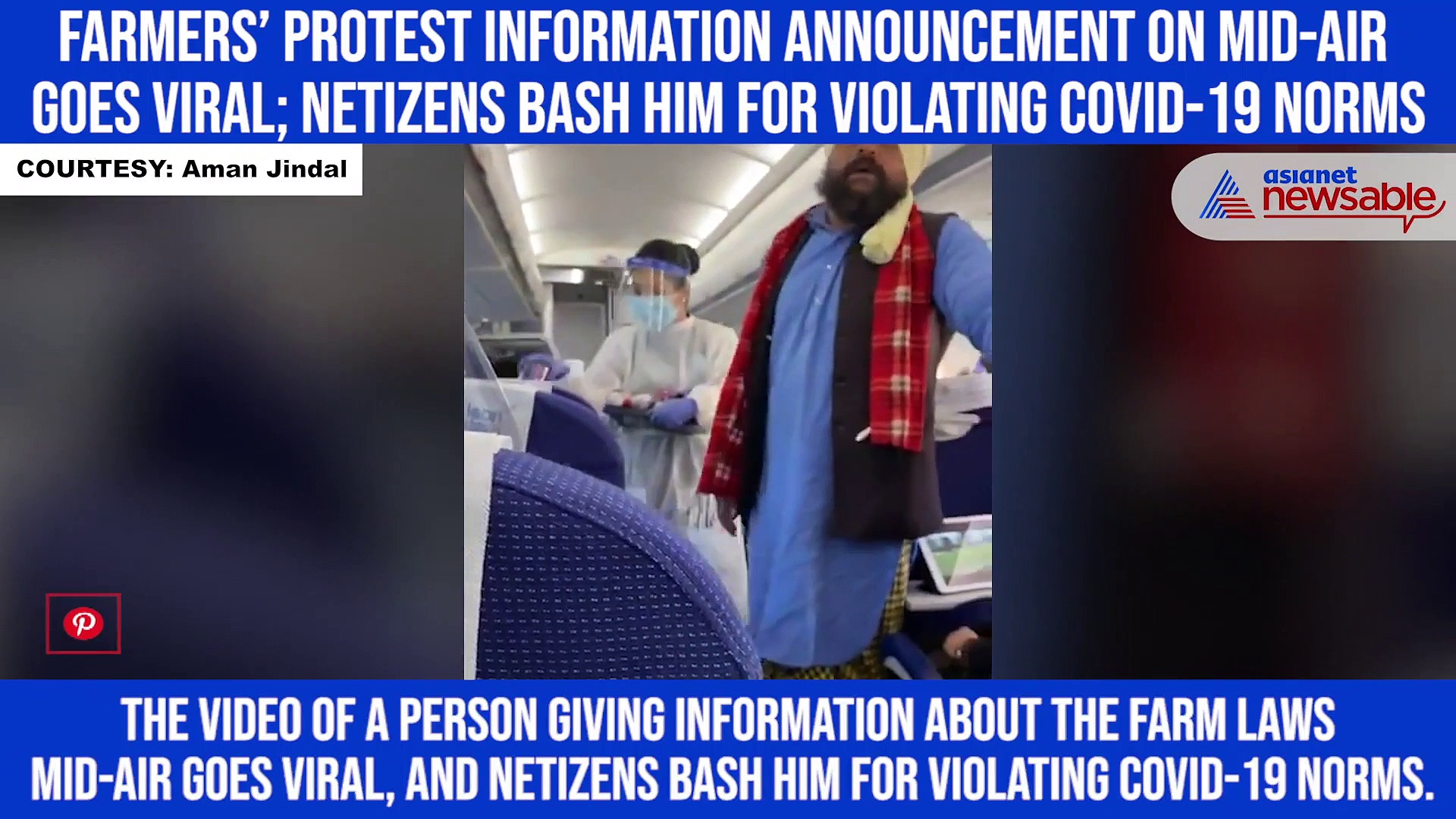 Farmers' protest information announcement on mid-air goes viral; netizens bash him