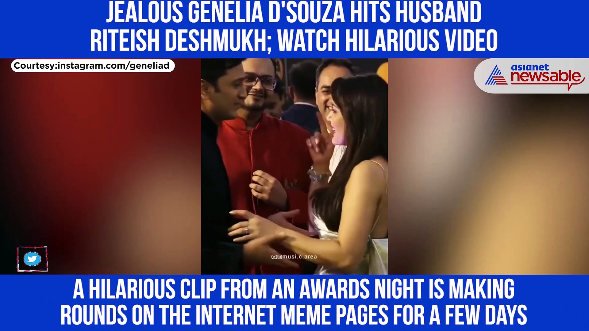 Genelia D'souza hits husband Riteish Deshmukh over jealousy; Watch this hilarious video