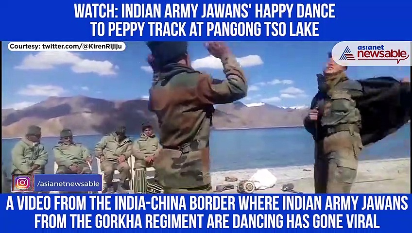Indian Army jawans dancing at the Pangong Tso lake goes viral (Watch)