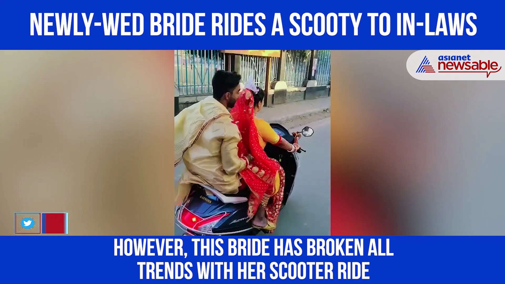 Newly-wed bride rides a two-wheeler; Watch this daring video