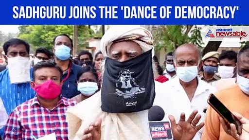 Watch: Sadhguru joins the 'Dance of Democracy'
