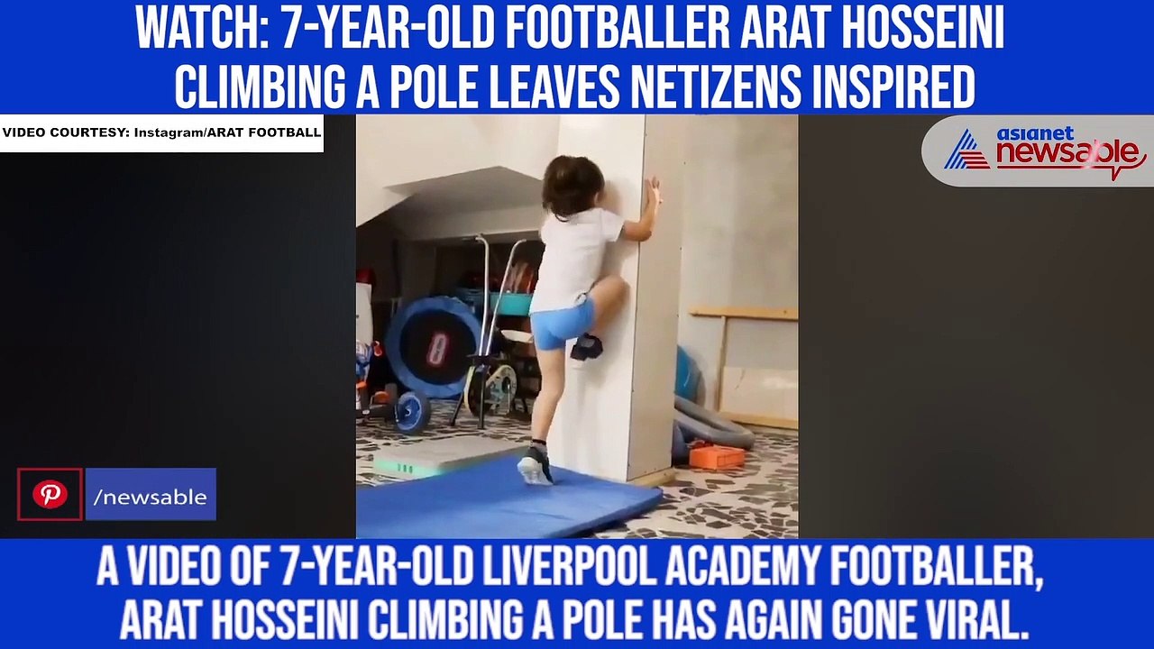 Watch: 7-year-old footballer Arat Hosseini climbing a pole leaves netizens inspired