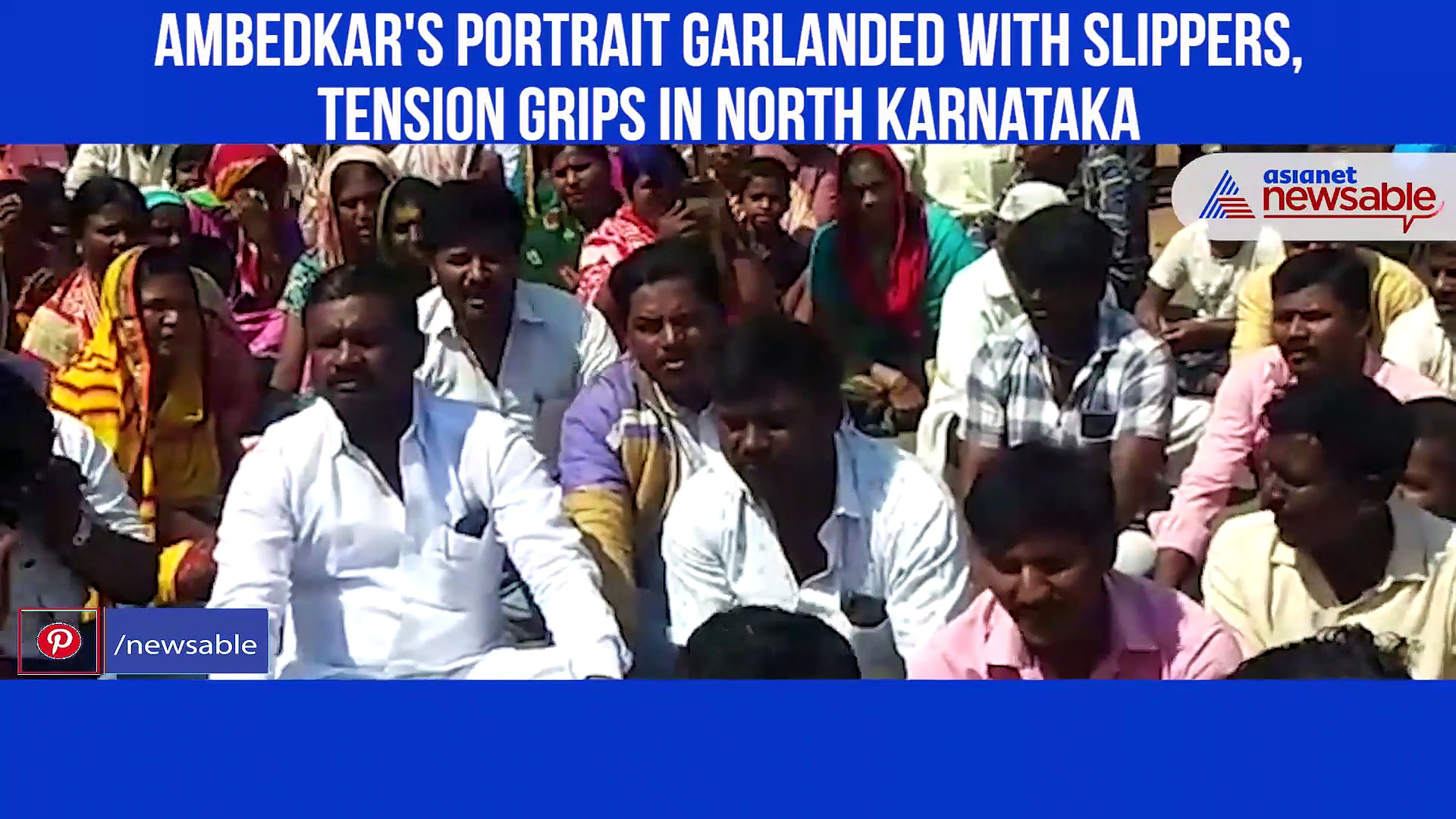 Ambedkar's portrait garlanded with slippers, tension grips in North Karnataka