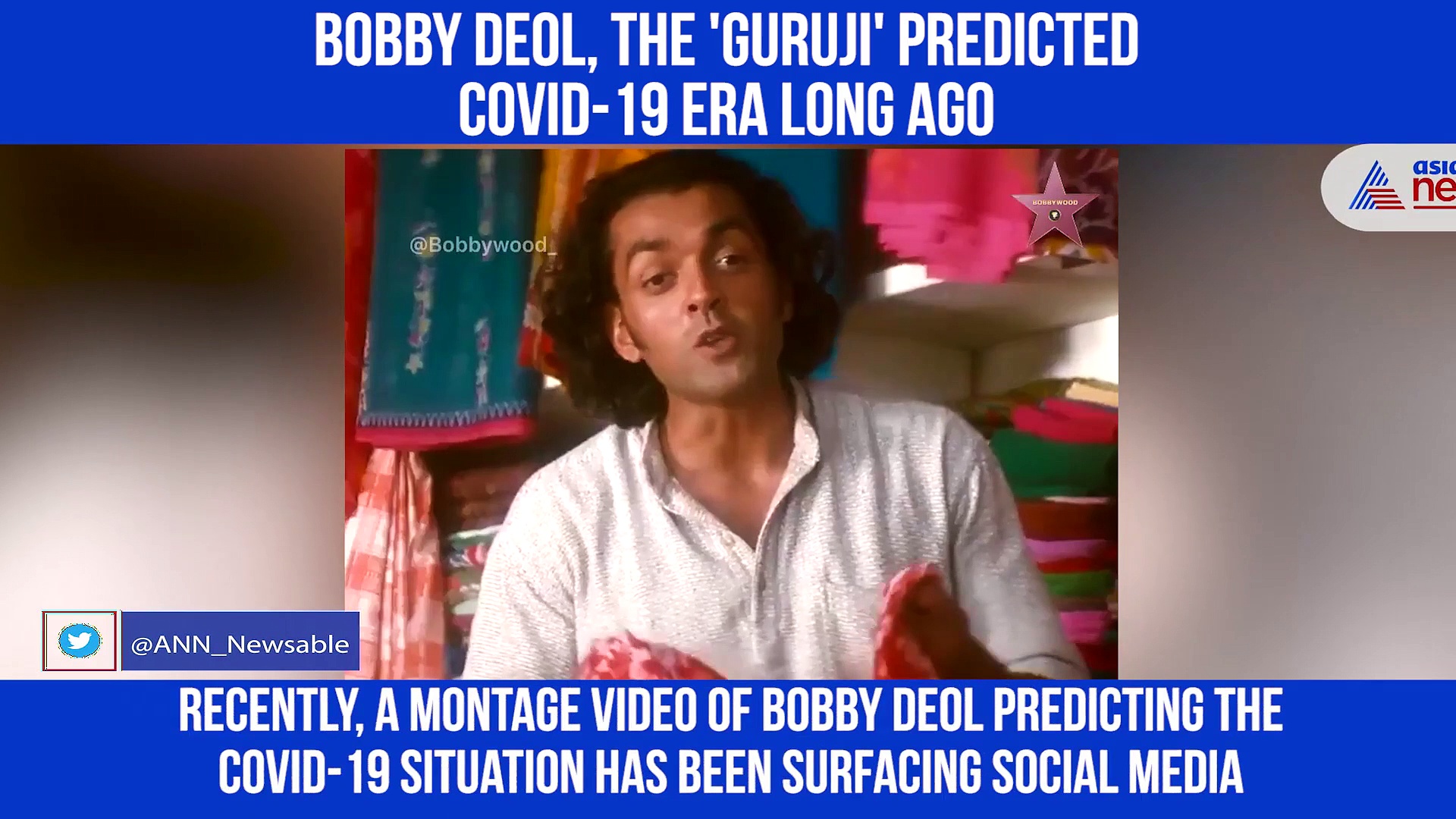 Did you know, Bobby Deol had predicted 'COVID-19' situation way back? Watch video