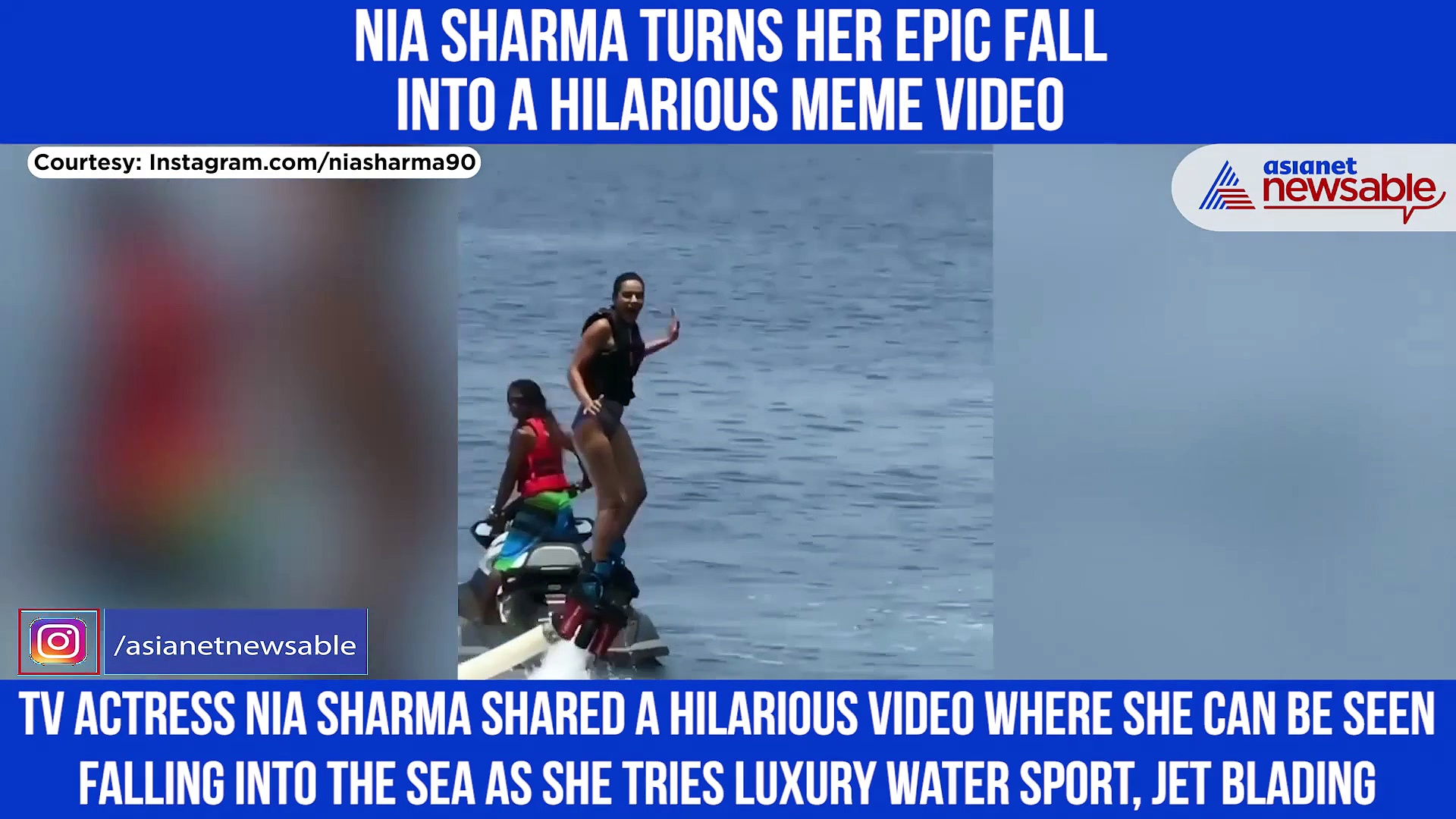 Nia Sharma had an epic fall while doing jet blading; Watch video