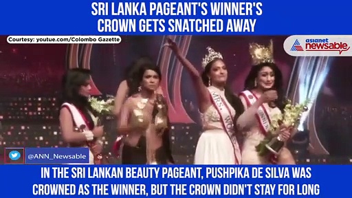 Oops! Mrs Sri Lanka's crown gets snatched away; watch this funny video