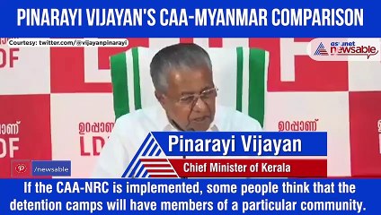 Pinarayi Vijayan's CAA-Myanmar comparison