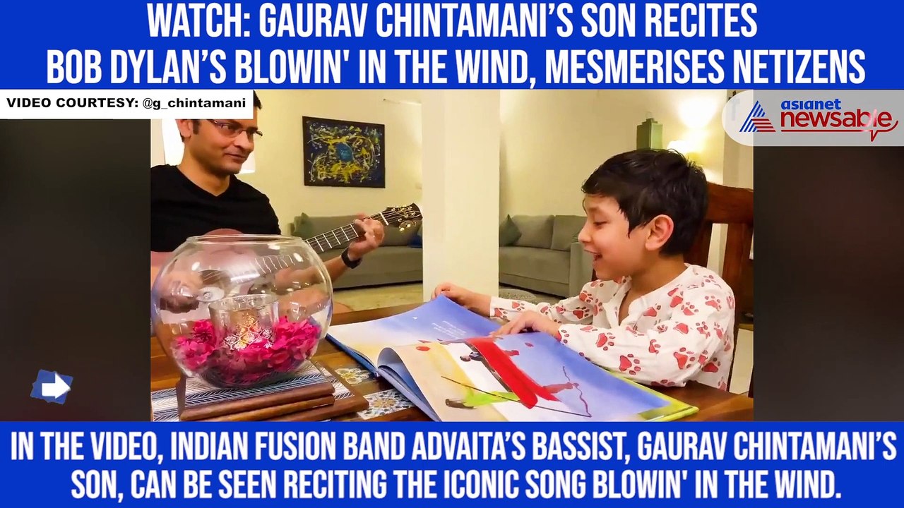 Watch: Gaurav Chintamani’s son recites Bob Dylan’s Blowin' in the Wind, mesmerises netizens
