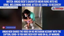 Watch: Angad Bedi’s daughter Mehr runs into his arms, welcoming him home after his COVID-19 recovery