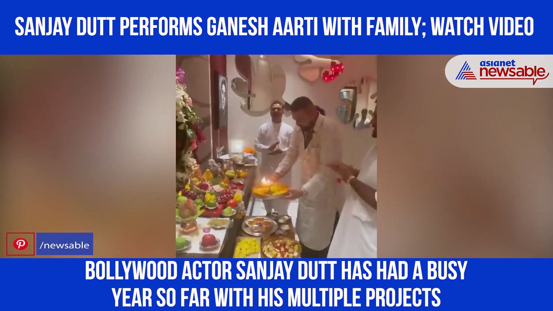 Sanjay Dutt performs Ganesh Aarti with family; watch video