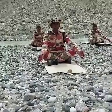 Watch: ITBP personnel perform Yoga near Galwan