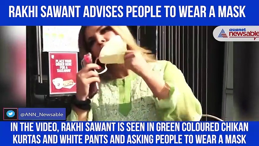 Rakhi Sawant asks people to wear mask without wearing one; Watch Video