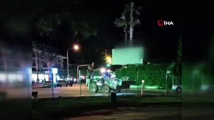 İş makinesiyle kıvılcım çıkartarak drift atan sürücüye rekor ceza