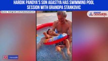 Hardik Pandya's son Agastya has swimming pool session with grandpa Stankovic