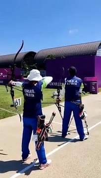Atanu Das and Deepika Kumari at the shooting range