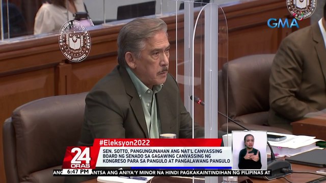 Sen. Sotto, pangungunahan ang Nat'l Canvassing Board ng senado sa gagawing canvassing ng kongreso para sa pangulo at pangalawang pangulo | 24 Oras