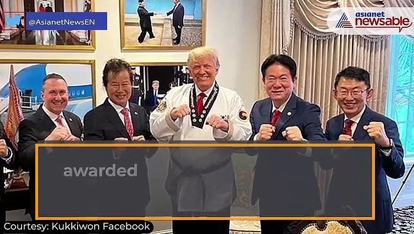 Former US President Donald Trump awarded honorary 9th Dan Black Belt in Taekwondo