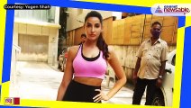 Nora Fatehi spotted in Bandra, flaunts toned abs in pink sports bra
