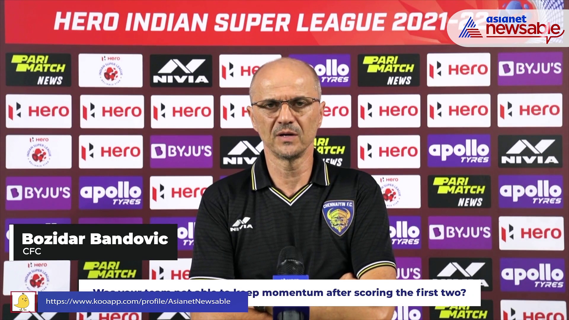 ISL 2021-22: Chennaiyin FC needs to keep trying, keep its mentality positive, try to win - Bozidar Bandovic