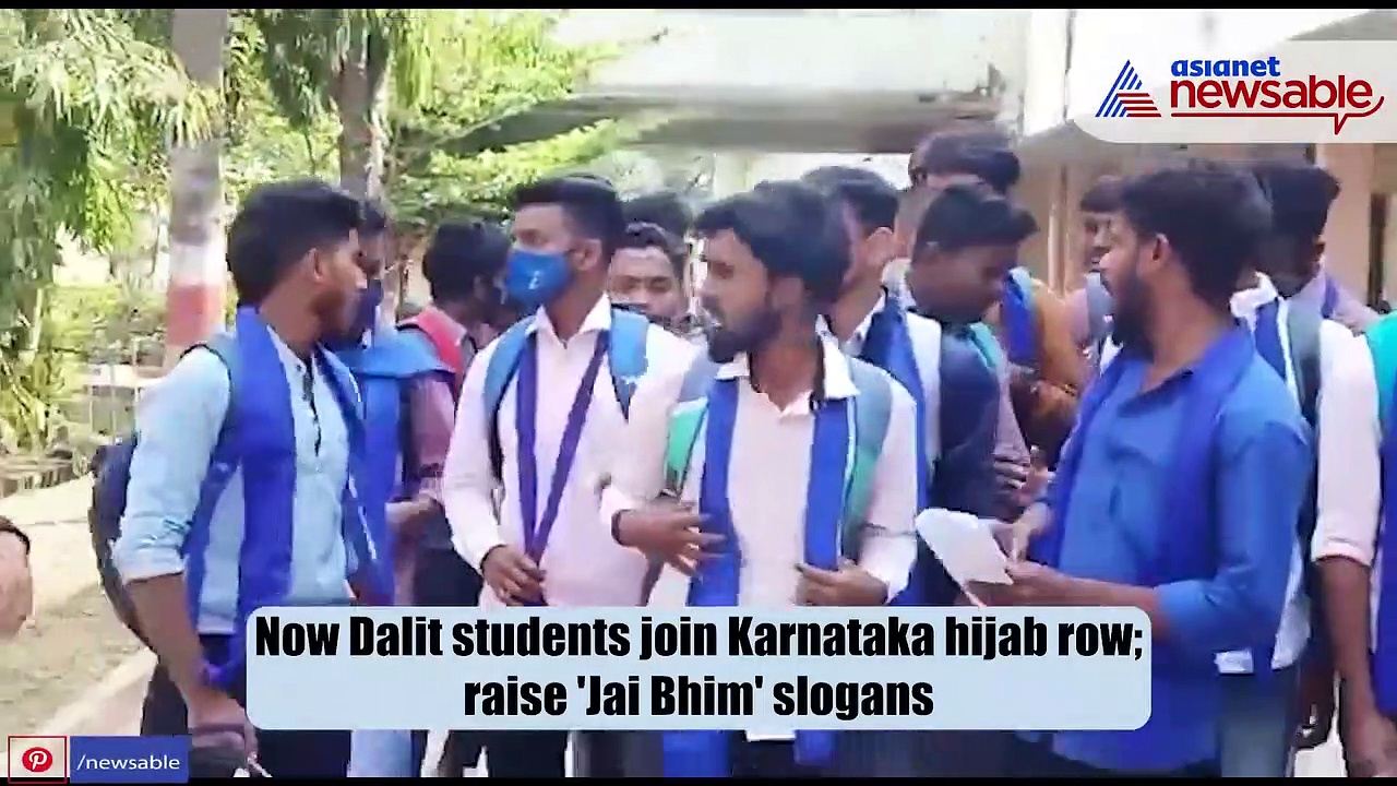 After Saffron scarf, Dalit background students enter Hijab-Saffron row, raise 'Jai Bhim' slogans