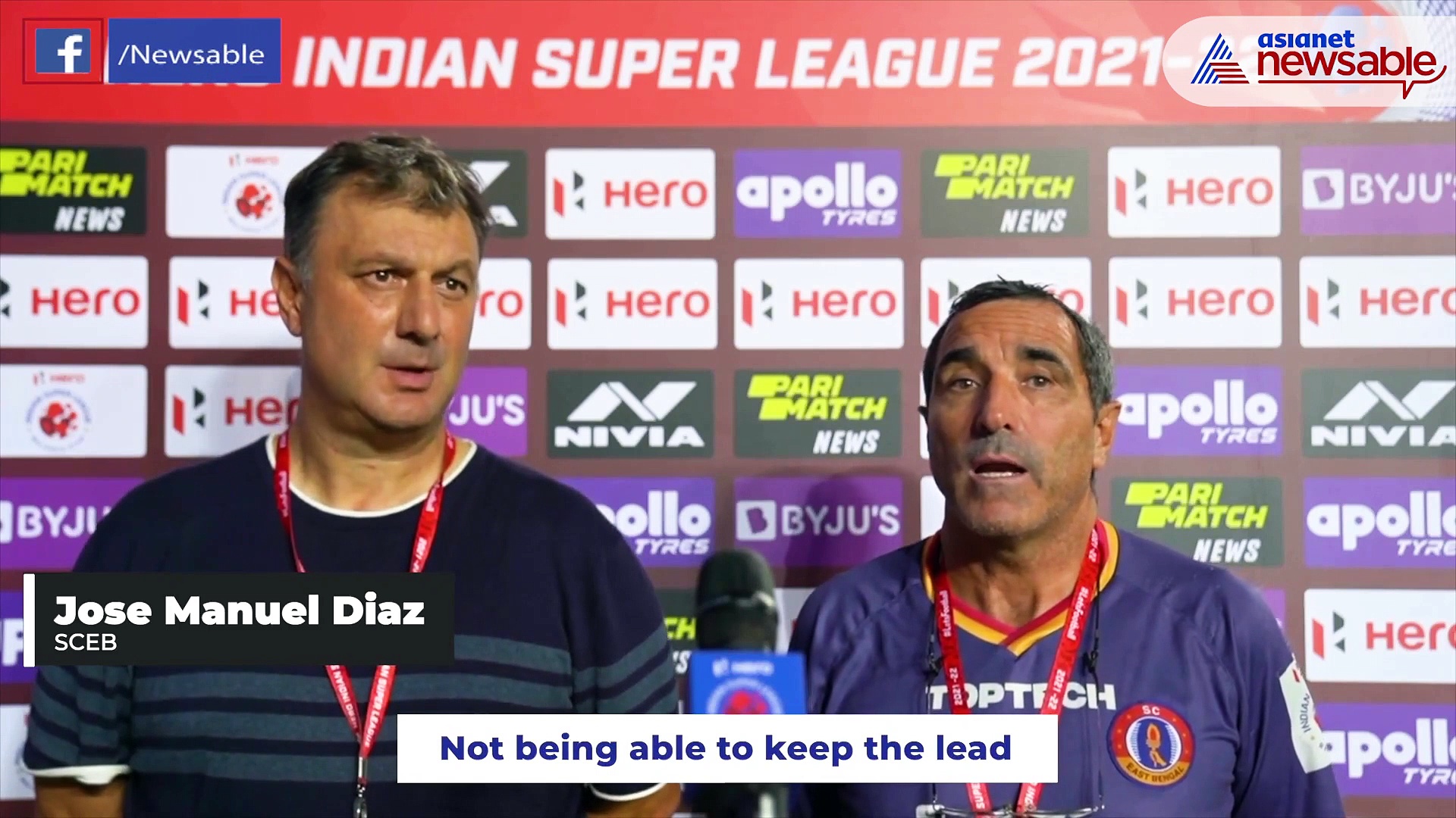 ISL 2021-22: SCEB needs to improve, including the coaches and the players - Jose Manuel Diaz after KBFC draw