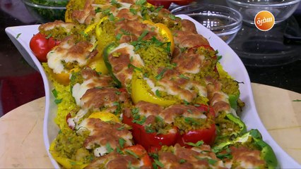 قوارب الفلفل المحشي أرز وجمبري | الشيف شربيني