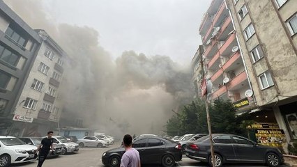 ÜMRANİYE'DE MOBİLYA ATÖLYESİNDE YANGIN