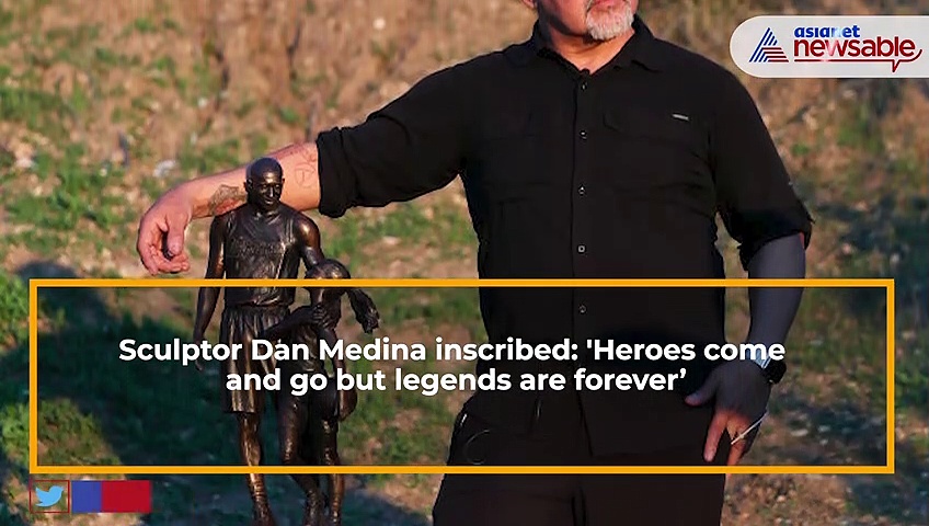 Statue of NBA legend Kobe Bryant and daughter Gianna placed at crash site on 2nd anniversary