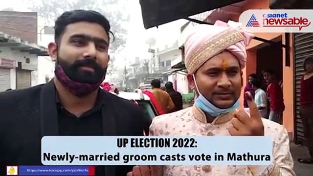 UP Election 2022: Newly-married groom casts vote in Mathura