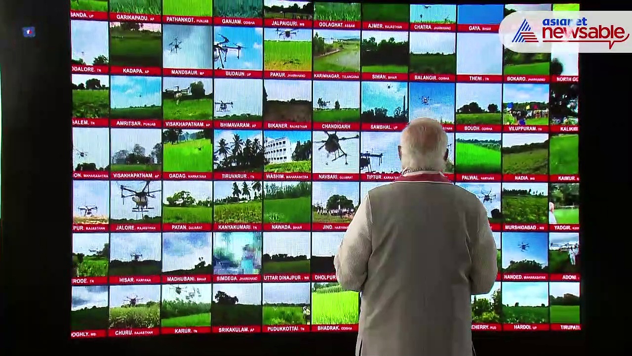 PM Narendra Modi launches 100 Kisan drones across India