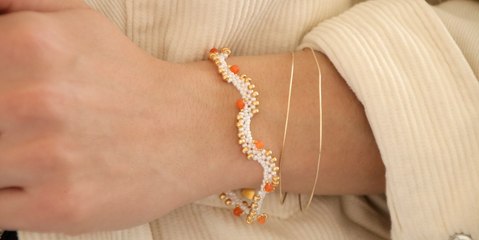 Un bracelet vagues en tissage de perles Miyuki avec Perles and co
