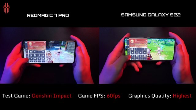 Genshin Impact Nubia RedMagic 7 vs Samsung Galaxy S22