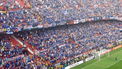 Rangers and Eintracht Frankfurt welcomed onto the pitch for pre-match warm-up