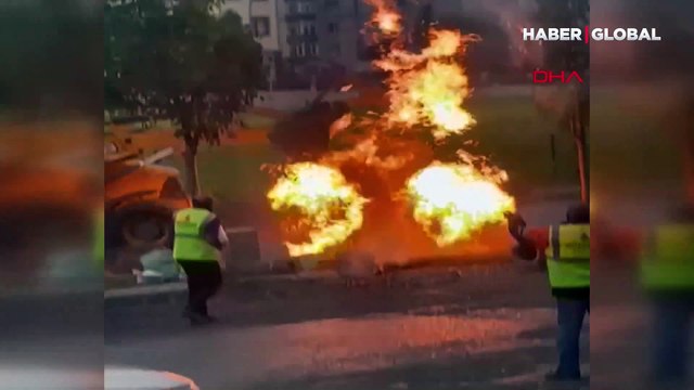 İstanbul Beylikdüzü'nde doğal gaz borusu alev aldı, mahalleli büyük panik yaşadı
