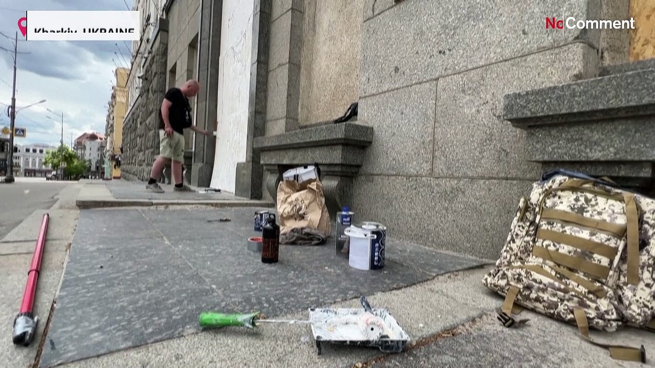 Estrella del arte callejero en Ucrania,  Zinkivsky, pinta cócteles molotov en Járkov