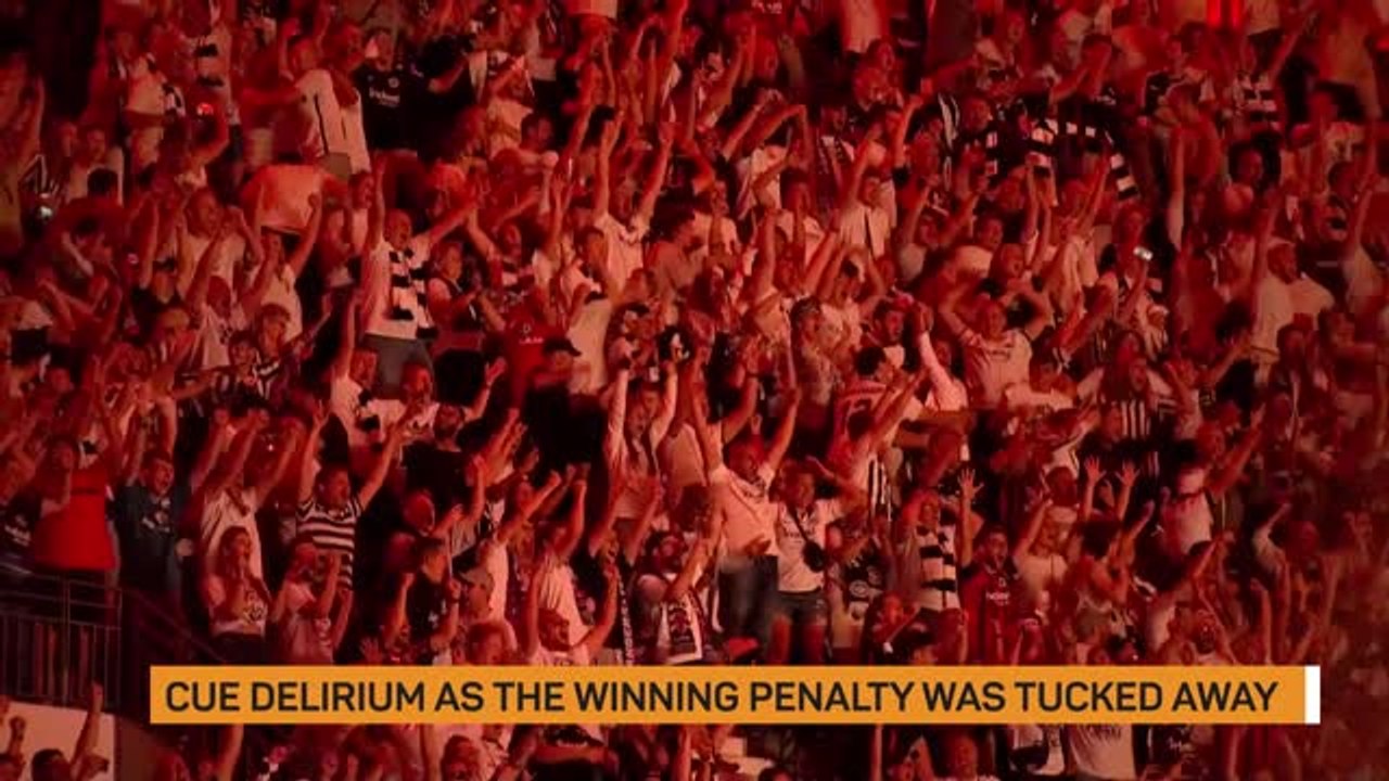 Wild scenes in Frankfurt after Borre's winning penalty