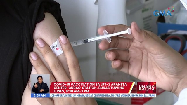 COVID-19 vaccination schedule sa LRT-2 Araneta Center-Cubao Station | UB