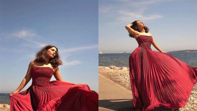 Cannes 2022: Hina Khan का दिखा classy look, Red starpless gown में बिखेरे जलवे | FilmiBeat