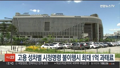 고용 성차별 시정명령 불이행시 최대 1억 과태료