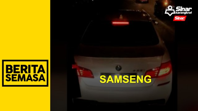 Pemandu kereta mewah lagak samseng diburu polis.