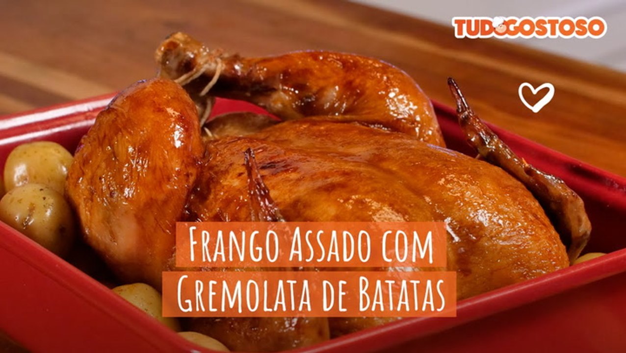 Frango assado com gremolata de batatas