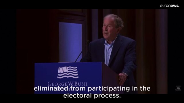Gaffe as George W Bush slams Russia's 'wholly unjustified and brutal invasion of Iraq'
