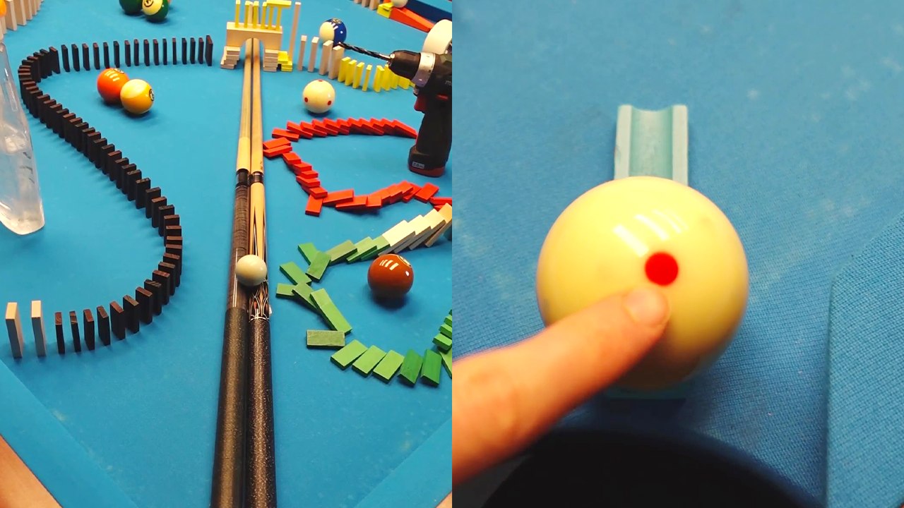 'Pool shark showcases PEAK CREATIVITY with a highly complex, visually appealing Domino Pool trick shot '