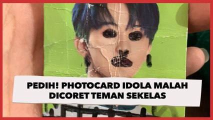 Pedih! Photocard Idola Malah Dicoret Teman Sekelas Tanpa Ampun, Warganet: Enggak Sopan