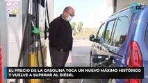 El precio de la gasolina toca un nuevo máximo histórico y vuelve a superar al diésel