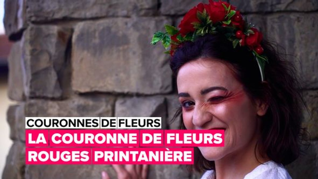 Couronnes de fleurs de printemps : le serre-tête fleuri rouge